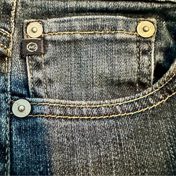 AG EUC Straight Leg Charlotte Adrianno Goldschmied Jeans Blue wash denim SZ 28R - Picture 8 of 13